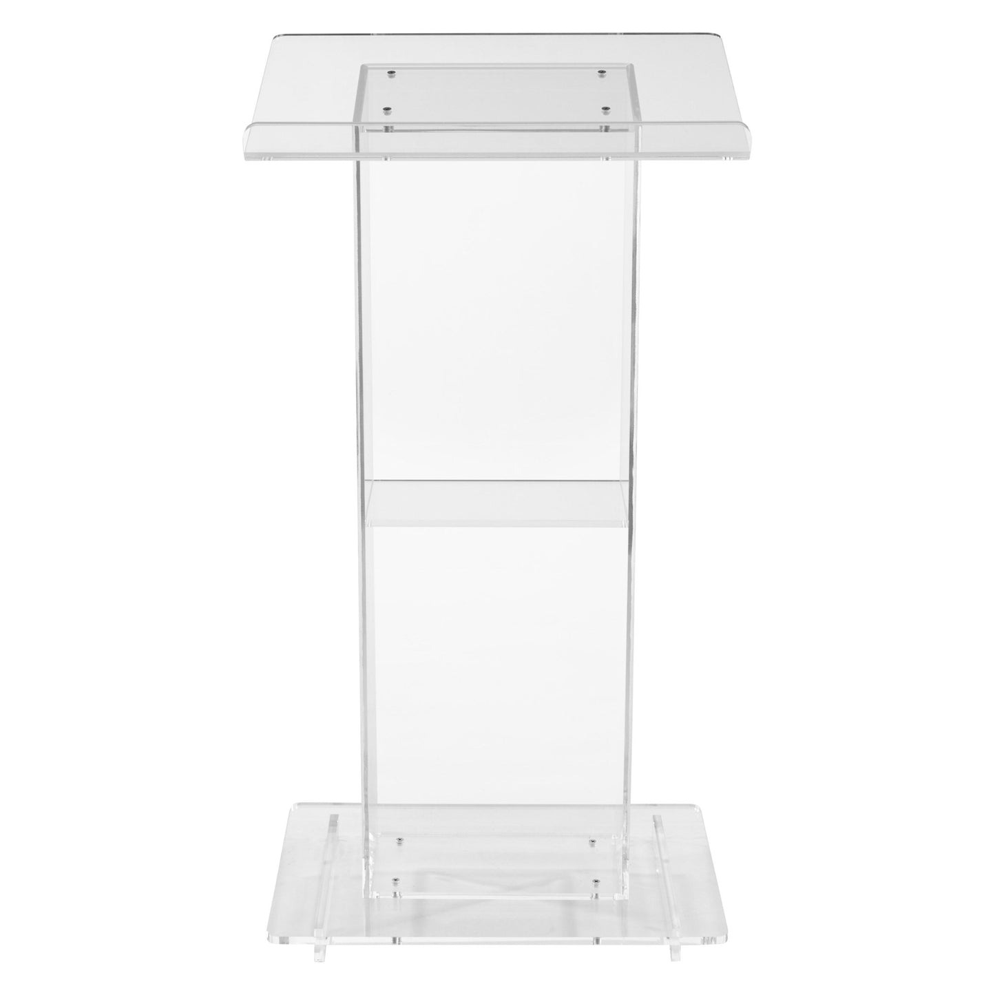 Oklahoma Sound Clear Acrylic Lectern with Shelf (Oklahoma Sound OKL-401S) - SchoolOutlet