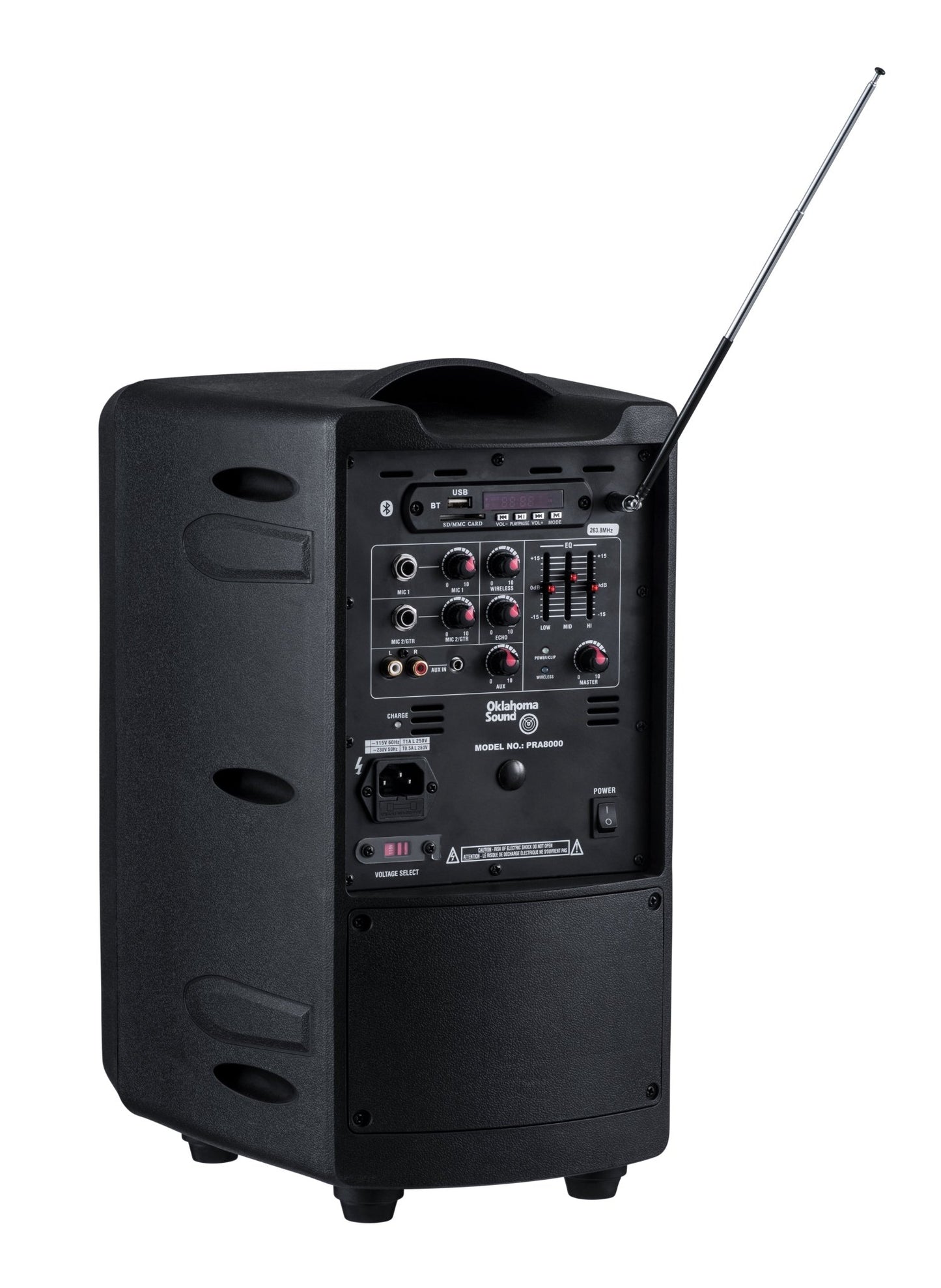 Oklahoma Sound - PRA-8000-PRA8-6 - 40 Watt Wireless PA System w/ Wireless Tie-Clip/Lavalier Mic (Oklahoma Sound OKL-PRA-8000-PRA8-6) - SchoolOutlet