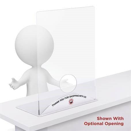 Pacesetter Awards SG2022 - Clear Acrylic Table Top Sneeze Guard 23 1/2" W x 31 1/2" H x 15" D 1/4" Thick - SchoolOutlet