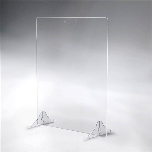 Pacesetter SG2047B - Portable Tabletop Barrier Sneeze Guard 1/8" Light-Duty Sneezeguard with Acrylic Legs 23 1/2" W x 31 1/2" H x 9" D - SchoolOutlet