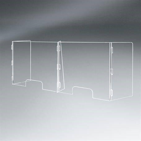 Pacesetter Awards SG2070P2 - 2 Panel Interlocking Counter Partition With Two Openings 63" W x 23 1/2" H x 14 1/2" D - SchoolOutlet