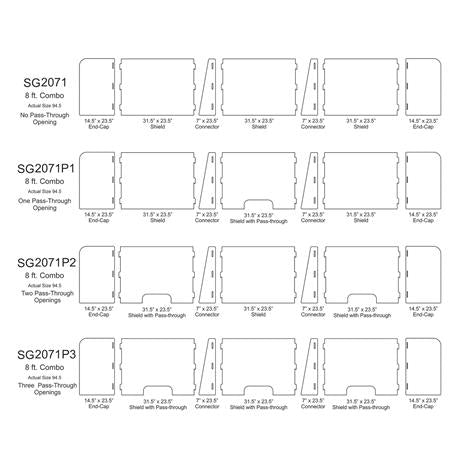 Pacesetter Awards SG2071P1 - 3 Panel Interlocking Counter Barrier Partition With One Opening 94 1/2" W x 23 1/2" H x 14 1/2" D - SchoolOutlet