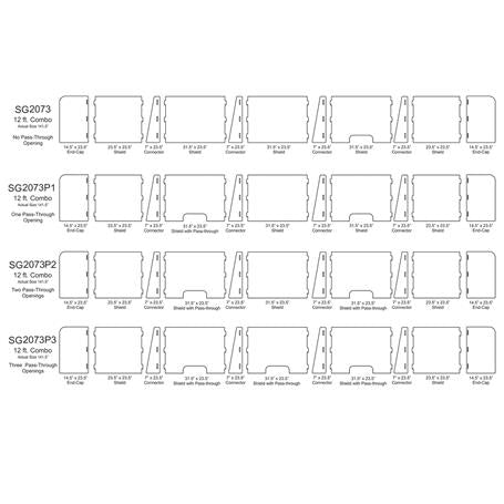 Pacesetter Awards SG2073 - 5 Panel Interlocking Counter Barrier Partition No Opening 141 1/2" W x 24" H x 14 1/2" D - SchoolOutlet