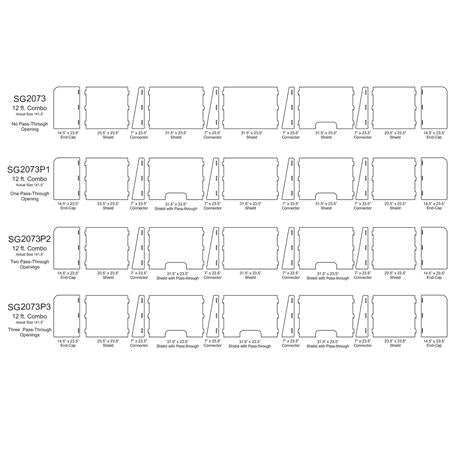 Pacesetter Awards SG2073P1 - 5 Panel Interlocking Counter Barrier Partition With One Opening 141 1/2" W x 24" H x 14 1/2" D - SchoolOutlet