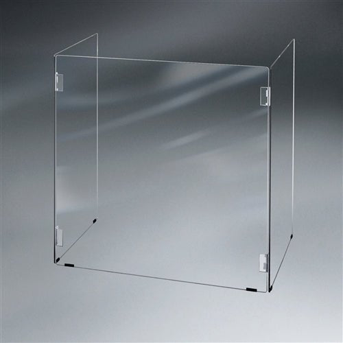 1/8" Acrylic Tabletop Hinged Desk Barrier Sneeze Guard 22"W x 22"H x 15 1/2"D - SchoolOutlet