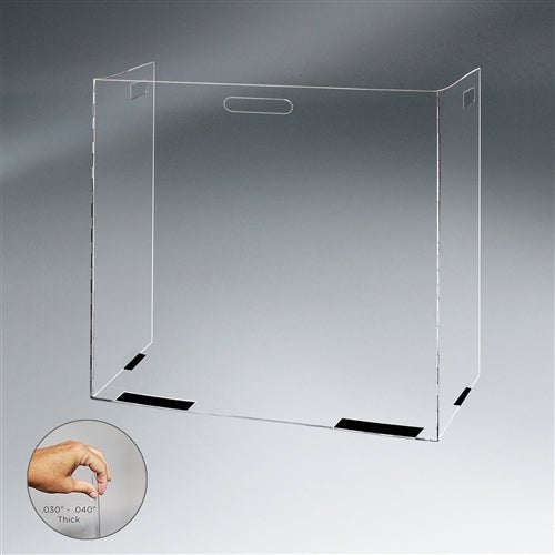 Pacesetter SG3092 - Foldable Portable Tabletop PETG Clear Barrier 23 1/4" W x 17 3/4" H x 17 3/4" D - SchoolOutlet