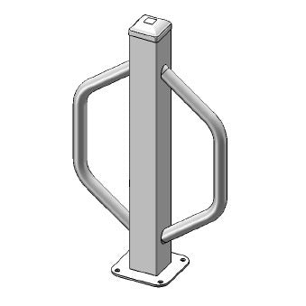 Modern Madison Bike Bollard (3' H) (PLA-2013SM) - SchoolOutlet