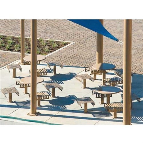 UltraPlay 36" Hamilton Outdoor Round Table with 4 Chair set (Playcore PLA-30S-S) - SchoolOutlet