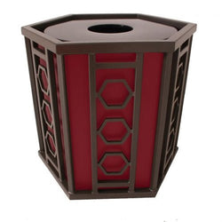 UltraPlay Huntington Trash Receptacle With Flat Top Lid and Heavy Duty Plastic Liner - 32 Gallon