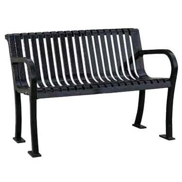 UltraPlay Lexington Outdoor Bench with Back 4'L - Surface Mount Legs (Playcore PLA-954-V4) - SchoolOutlet