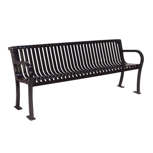 UltraPlay Lexington Outdoor Bench with Back 6'L - Surface Mount Legs (Playcore PLA-954-V6) - SchoolOutlet