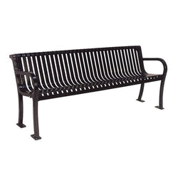 UltraPlay Lexington Outdoor Bench with Back 6'L - Surface Mount Legs