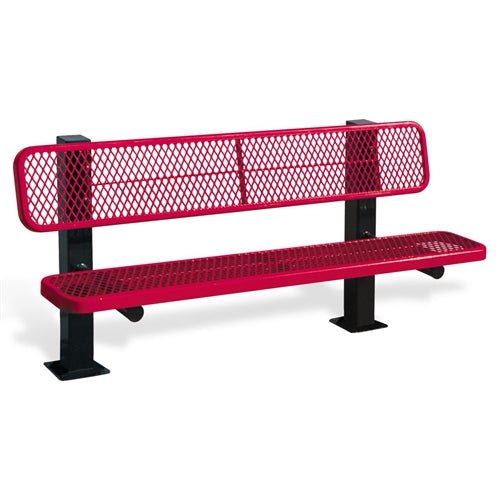 UltraPlay Single Sided Bollard Style Outdoor Bench 6'L - Surface Mount Legs (Playcore PLA-961SM-V6) - SchoolOutlet