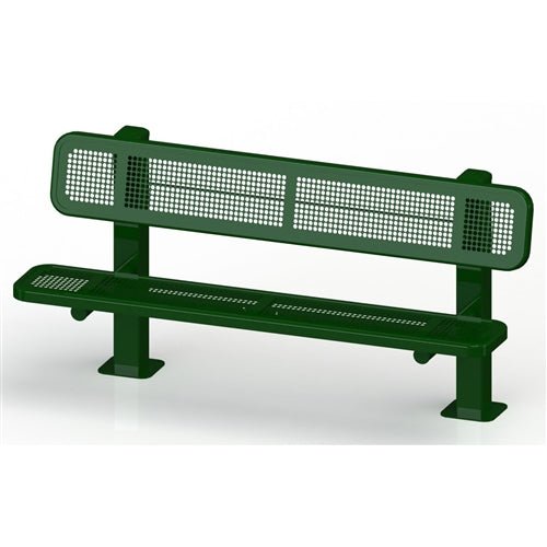 UltraPlay Single Sided Bollard Style Outdoor Bench 6'L - Surface Mount Legs (Playcore PLA-961SM-V6) - SchoolOutlet