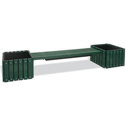 UltraPlay Recycled Outdoor Plastic Bench with 2 Planters (Playcore PLA-992)