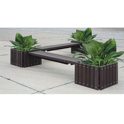 UltraPlay Recycled 6' Outdoor Plastic Bench with 3 Planters (Playcore PLA-993)