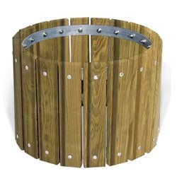 Round Pressure Treated Outdoor Wood Planter - 26.75" Diameter x 18" Height