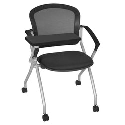 Regency Cadence Flexible High Back with Padded Fabric Seat Nesting Chair- Black