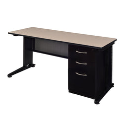 Regency Fusion 60 x 24 Teachers Desk with Single Pedestal Drawer Unit REG-MSP6024