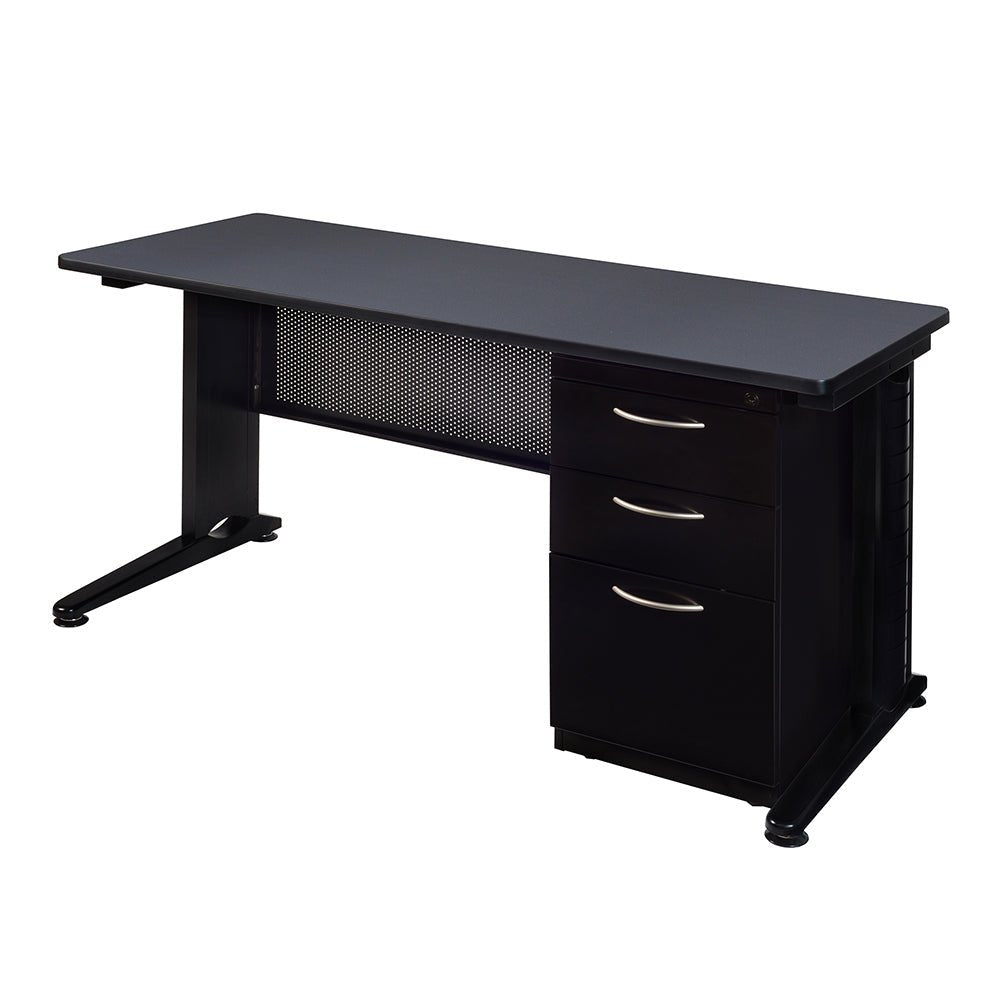 Regency Fusion 66 x 30 Teachers Desk with Single Pedestal Drawer Unit REG-MSP6630 - SchoolOutlet