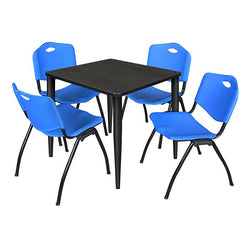 Regency Kahlo 30 in. Square Breakroom Table & 4 M Stack Chairs - REG-TPL303047