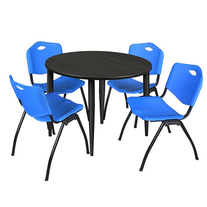 Regency Kahlo 48 in. Round Breakroom Table & 4 M Stack Chairs - REG-TPL48RND47 - SchoolOutlet
