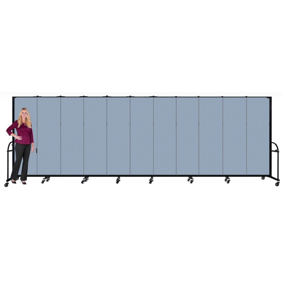 Screenflex HFSL7411 - 11 Panels Standard Portable Room Divider 20' 5" L x 7' 4" H - SchoolOutlet