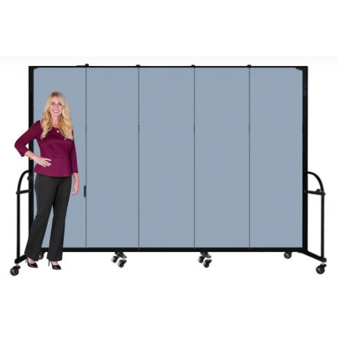 Screenflex HFSL745 - 5 Panels Standard Portable Room Divider 9' 5" L x 7' 4" H - SchoolOutlet