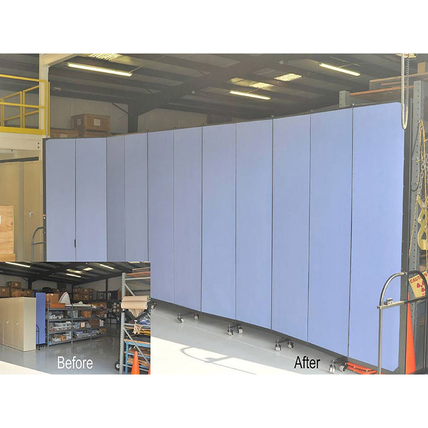 Screenflex HFSL749 - 9 Panels Standard Portable Room Divider 16' 9" L x 7' 4" H - SchoolOutlet