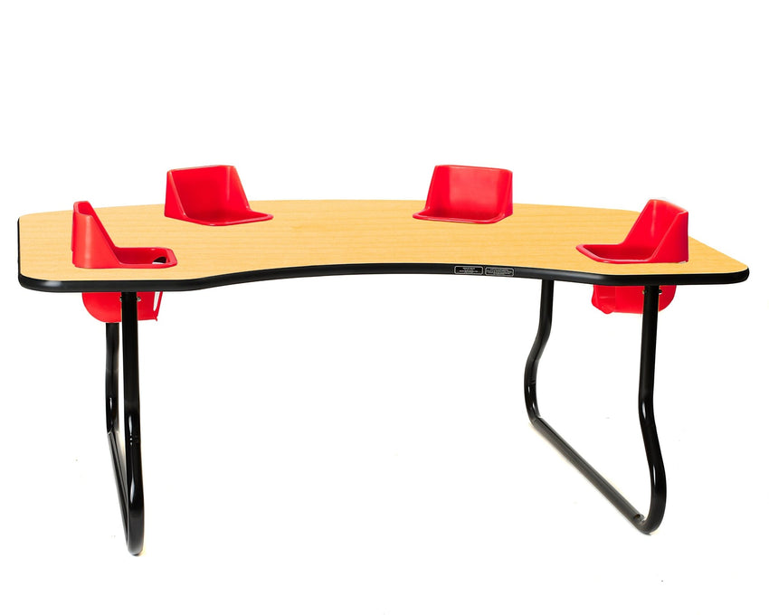 Four-Seat Toddler Table - Traditional (14" H) (Toddler Tables TOD-TT414) - SchoolOutlet