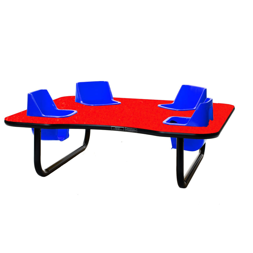 Four-Seat Kidney Toddler Table - Space Saver (14" H) (Toddler Tables TOD-TT414SS) - SchoolOutlet