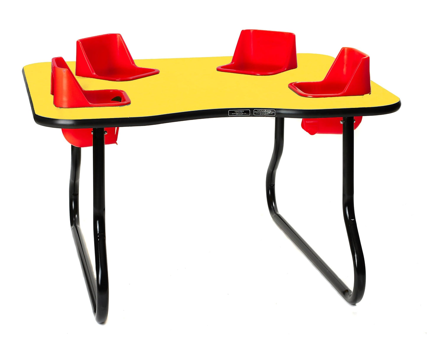 Four-Seat Kidney Toddler Table - Space Saver (27" H) (Toddler Tables TOD-TT427SS) - SchoolOutlet