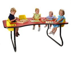 Six-Seat Kidney Toddler Table (27" H) (Toddler Tables TOD-TT627)