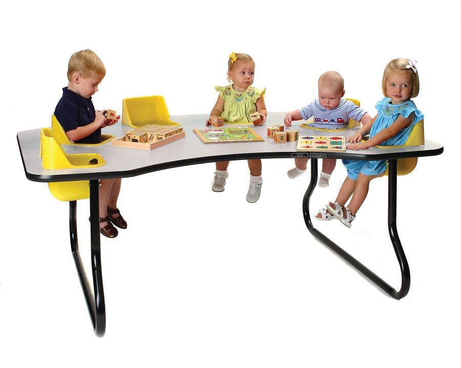 Six-Seat Kidney Toddler Table (27" H) (Toddler Tables TOD-TT627) - SchoolOutlet