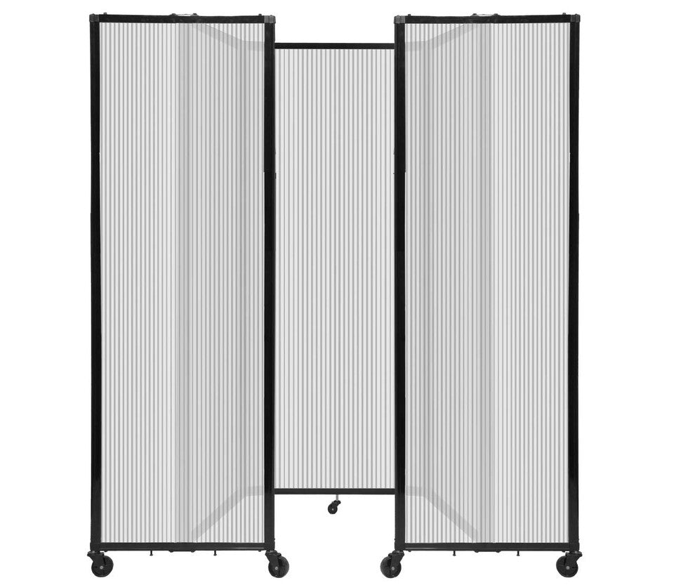 Room Divider Accordion Portable Partition Translucent Polycarbonate - SchoolOutlet