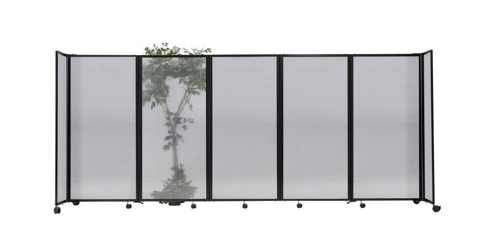 Room Divider Straight Wall Sliding Portable Partition Sound Absorbing Polycarbonate - SchoolOutlet