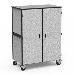 Virco 2501 - Mobile Storage Cabinet With Four Adjustable Steel Shelves, Two Hinged Doors - 48"W x 28"D x 66"H (Virco 2501)