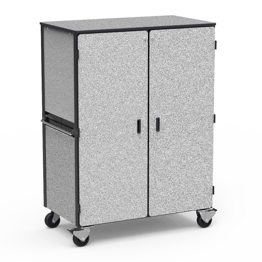 Virco 2501 - Mobile Storage Cabinet With Four Adjustable Steel Shelves, Two Hinged Doors - 48"W x 28"D x 66"H (Virco 2501) - SchoolOutlet