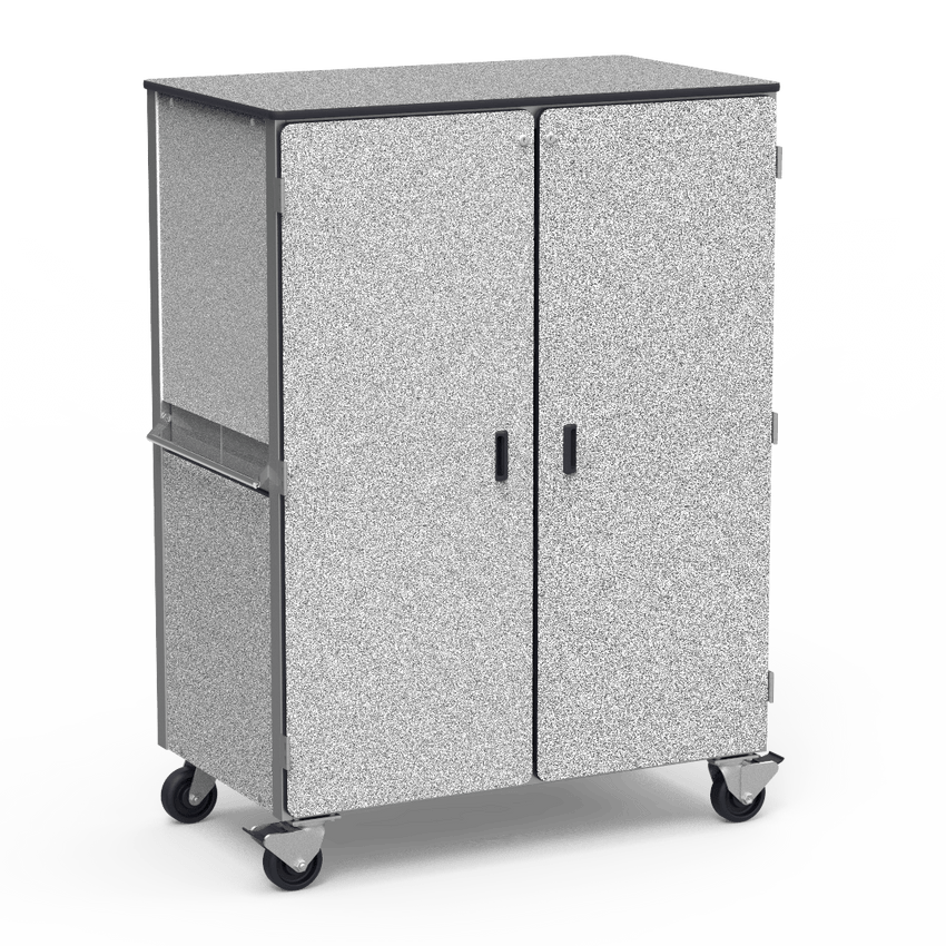 Virco 2501 - Mobile Storage Cabinet With Four Adjustable Steel Shelves, Two Hinged Doors - 48"W x 28"D x 66"H (Virco 2501) - SchoolOutlet