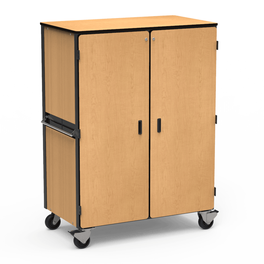 Virco 2501 - Mobile Storage Cabinet With Four Adjustable Steel Shelves, Two Hinged Doors - 48"W x 28"D x 66"H (Virco 2501) - SchoolOutlet