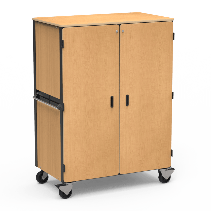 Virco 2501 - Mobile Storage Cabinet With Four Adjustable Steel Shelves, Two Hinged Doors - 48"W x 28"D x 66"H (Virco 2501) - SchoolOutlet