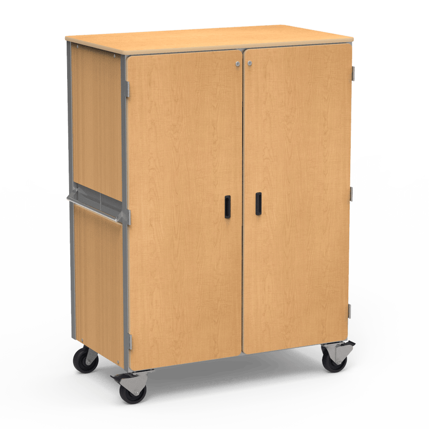 Virco 2501 - Mobile Storage Cabinet With Four Adjustable Steel Shelves, Two Hinged Doors - 48"W x 28"D x 66"H (Virco 2501) - SchoolOutlet