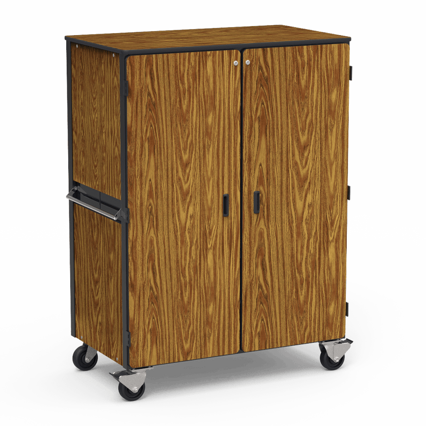 Virco 2501 - Mobile Storage Cabinet With Four Adjustable Steel Shelves, Two Hinged Doors - 48"W x 28"D x 66"H (Virco 2501) - SchoolOutlet