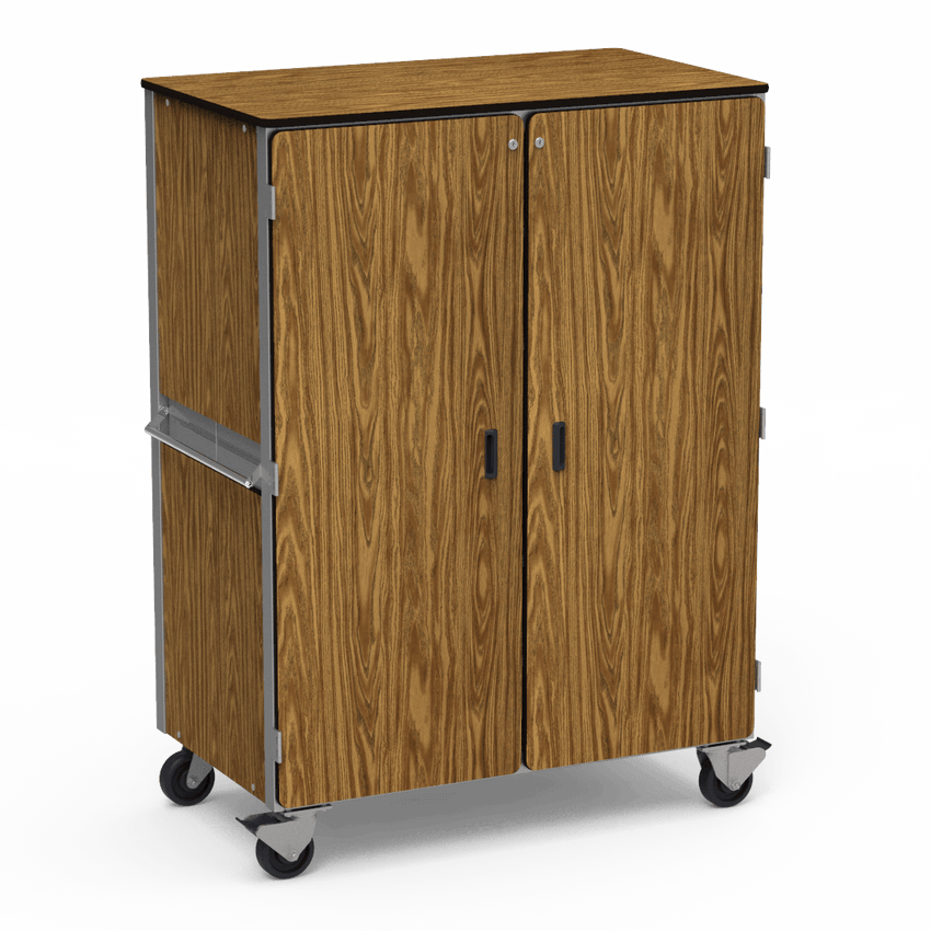 Virco 2501 - Mobile Storage Cabinet With Four Adjustable Steel Shelves, Two Hinged Doors - 48"W x 28"D x 66"H (Virco 2501) - SchoolOutlet
