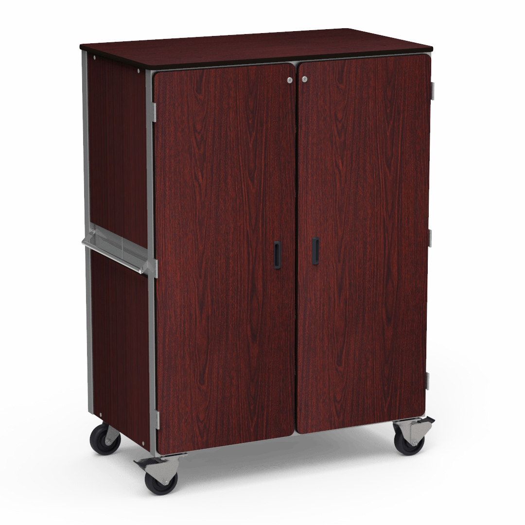 Virco 2501 - Mobile Storage Cabinet With Four Adjustable Steel Shelves, Two Hinged Doors - 48"W x 28"D x 66"H (Virco 2501) - SchoolOutlet