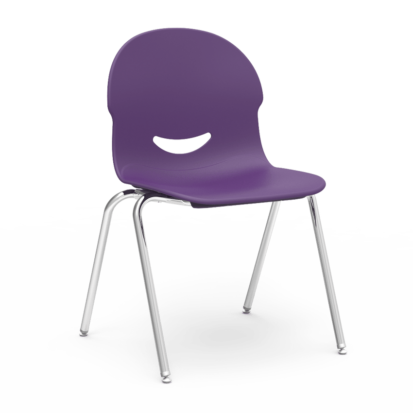 Virco 264517 - IQ Series Stylish 4-Legged Ergonomic Stack Chair, Wide Seat - 17.5" Seat Height (Virco 264517) - SchoolOutlet