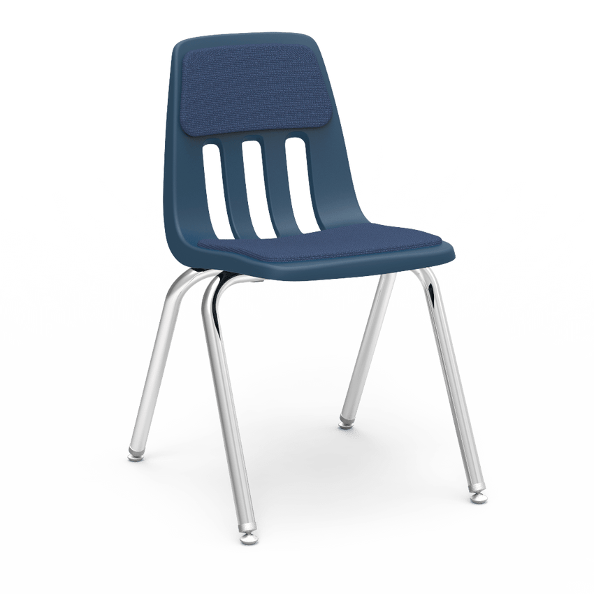 Virco 9018P - Padded Upholstered School Stack Chair with Steel Back Support - 18" Seat Height (Virco 9018P) - SchoolOutlet