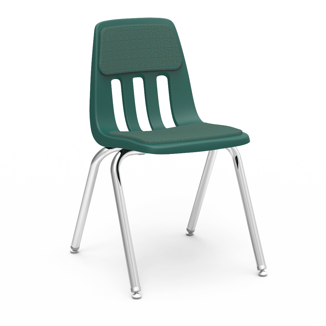 Virco 9018P - Padded Upholstered School Stack Chair with Steel Back Support - 18" Seat Height (Virco 9018P) - SchoolOutlet