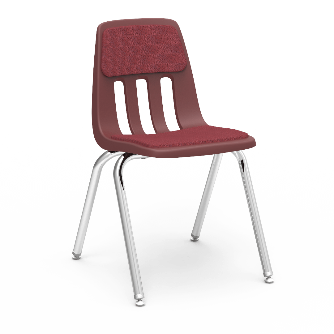 Virco 9018P - Padded Upholstered School Stack Chair with Steel Back Support - 18" Seat Height (Virco 9018P) - SchoolOutlet