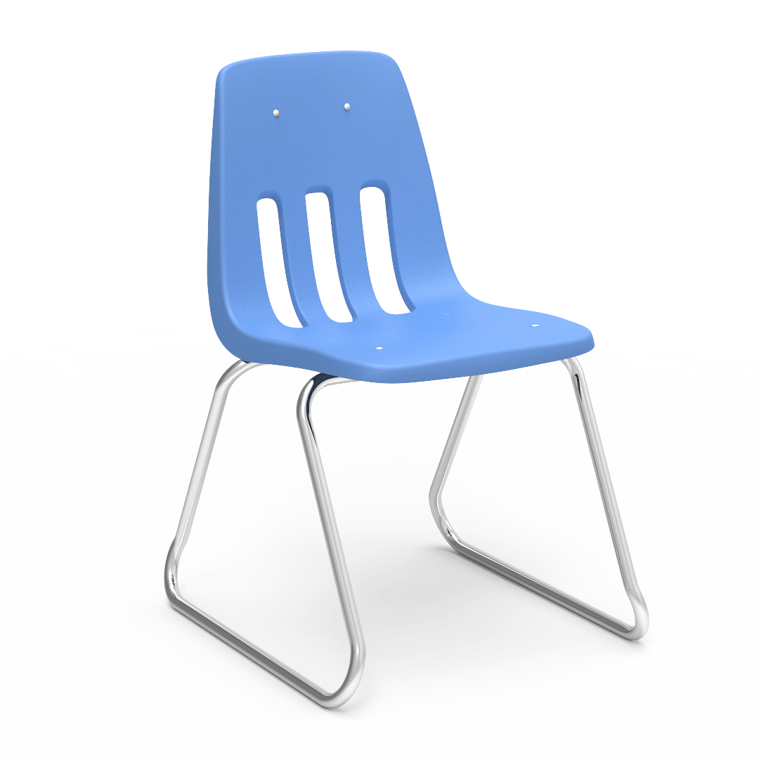 Virco 9618 - 9000 Series Sled-Based Stack Chair with Steel Back Support - 18" Seat Height (Virco 9618) - SchoolOutlet